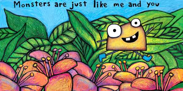 Bright colorful drawings photograph. Monsters are just like you and me!
