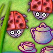 Sally and Susan were having a ladybug tea party