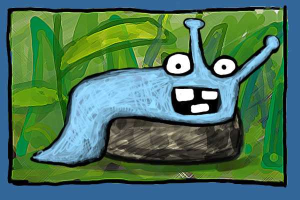 Sluggo the Slug and friends photograph. His soapbox is actually a rock in the swamp but he still uses it to deliver his political rants.