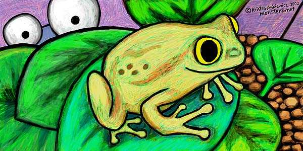 Bright colorful drawings photograph. Happy frog! Based on a drawing of a real live frog that I kept as a pet. The frog's name is Lazarus.