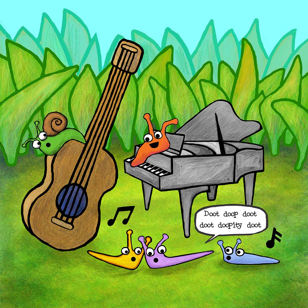 Camping! Campfire stories! Slugs and snails having a blast! Buy the book on Amazon.